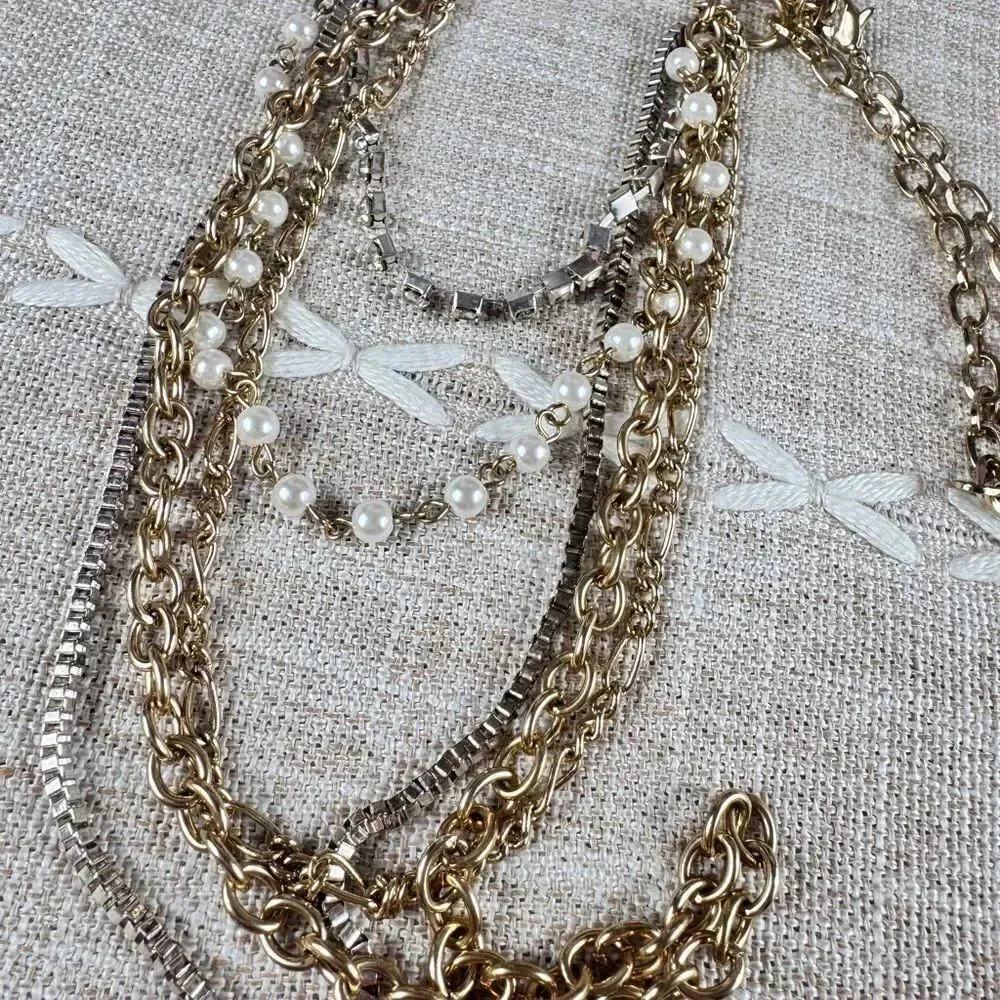 Elegant Gold and Silver Layered Necklace